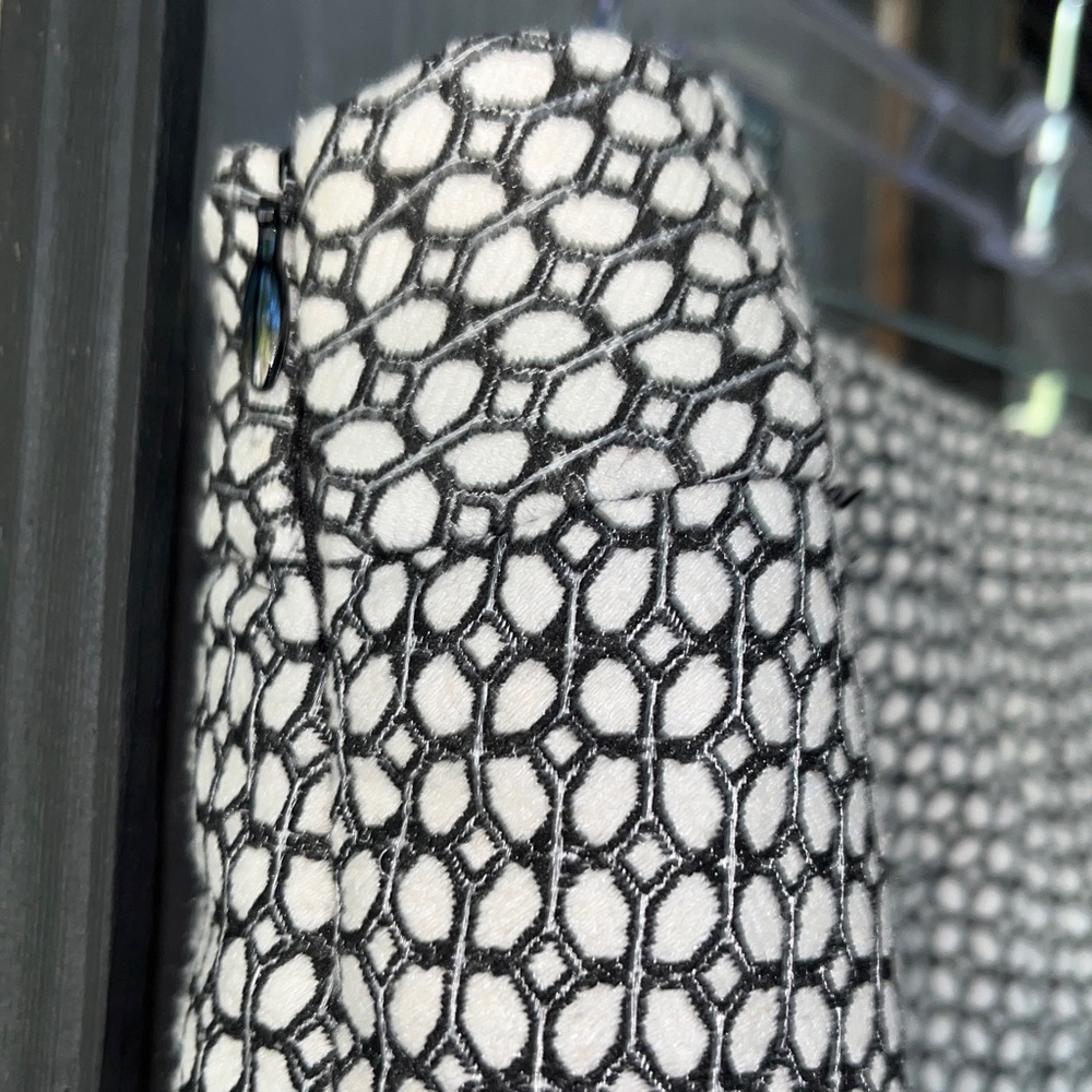Talbots Chatham style pants, cream & black print, zipper on side, back pockets - Picture 8 of 13